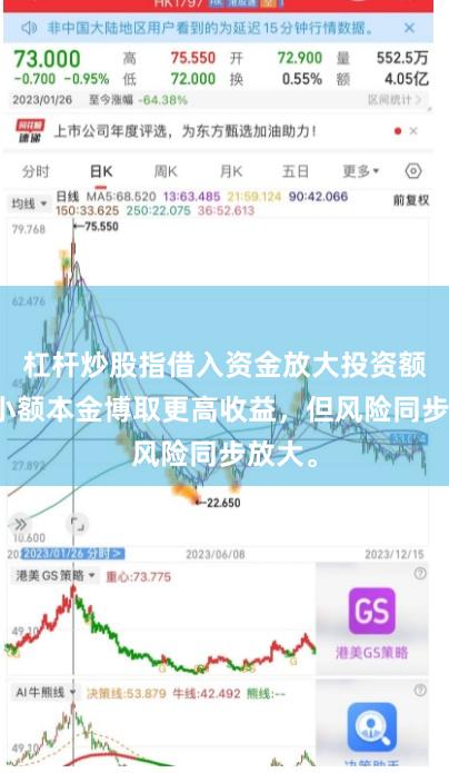 杠杆炒股指借入资金放大投资额，以小额本金博取更高收益，但风险同步放大。